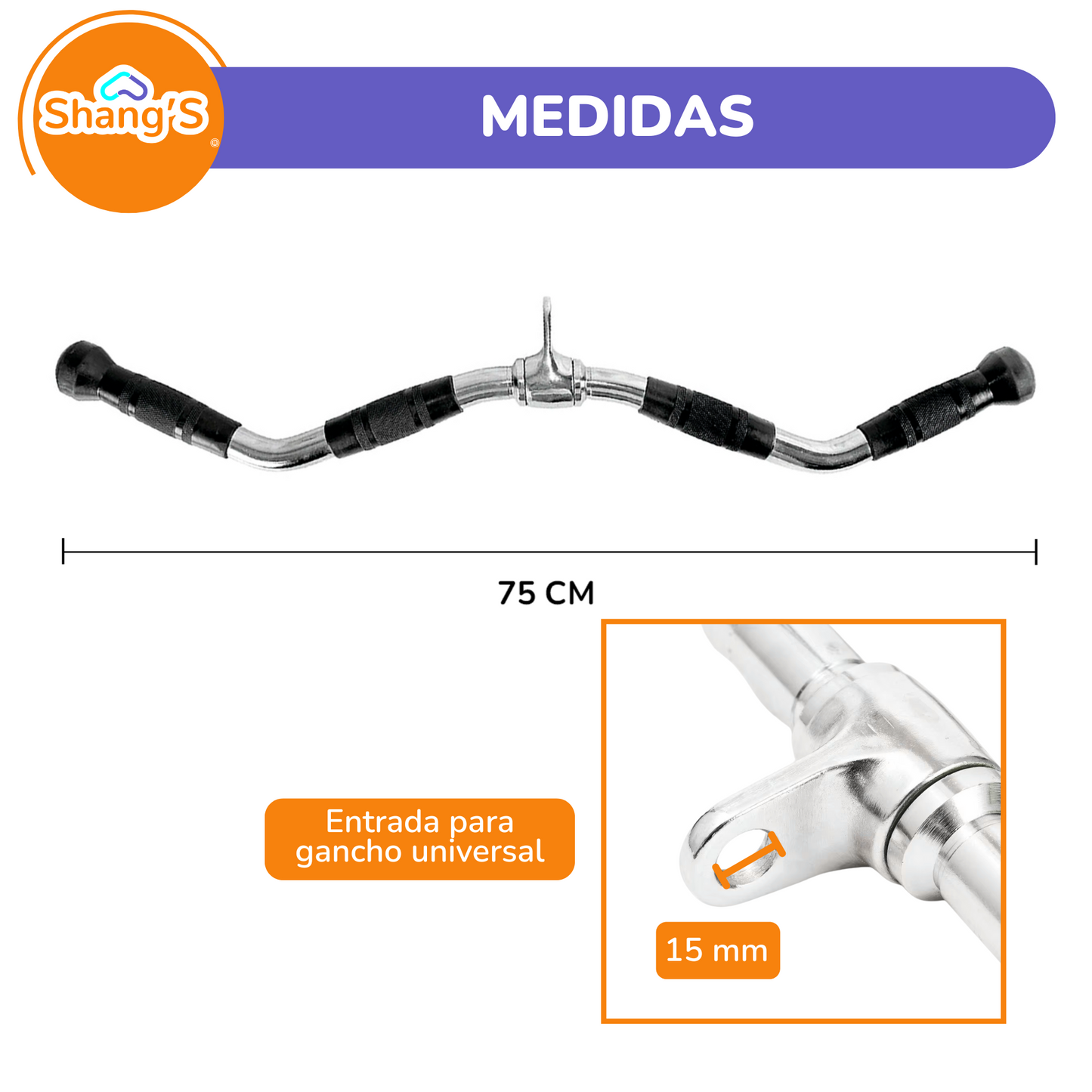 Agarre Maneral De Polea Para Espalda P447-5 Fitness Shang's