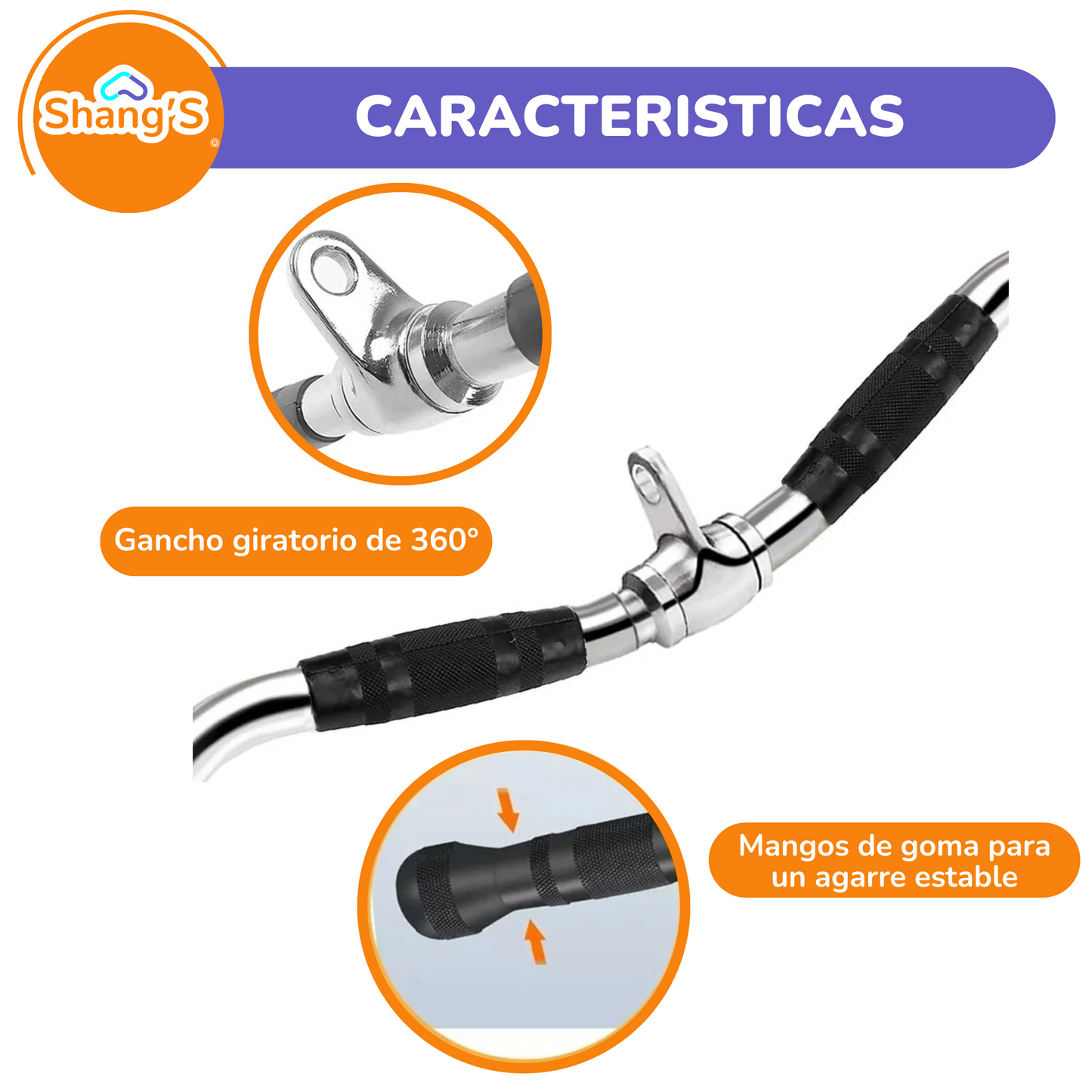 Agarre Maneral De Polea Para Espalda P447-5 Fitness Shang's