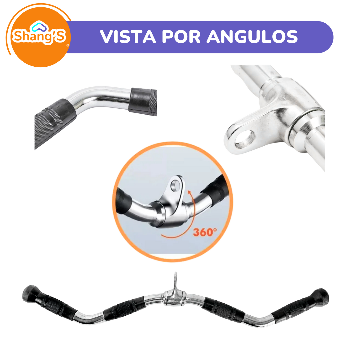 Agarre Maneral De Polea Para Espalda P447-5 Fitness Shang's