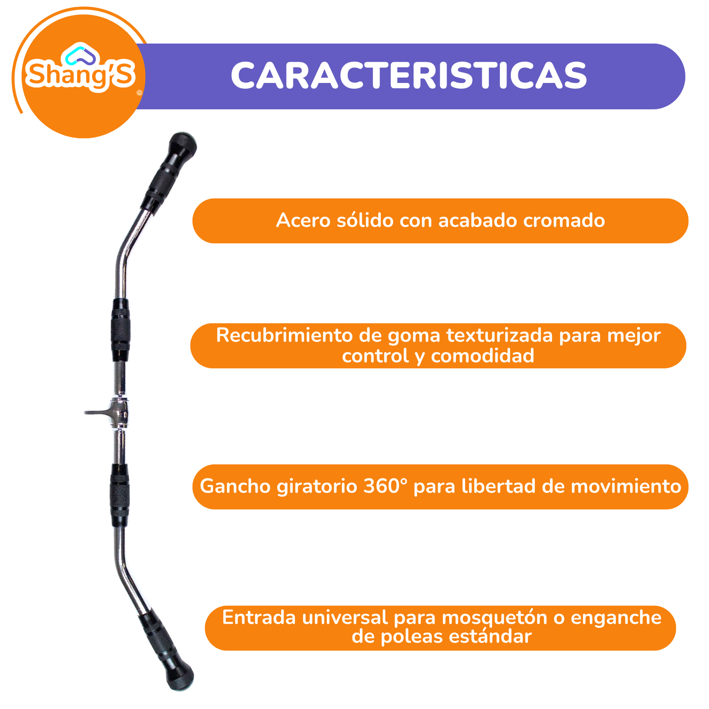 Agarre para polea barra ancha barra para jalon P447-4 Fitness Shang's