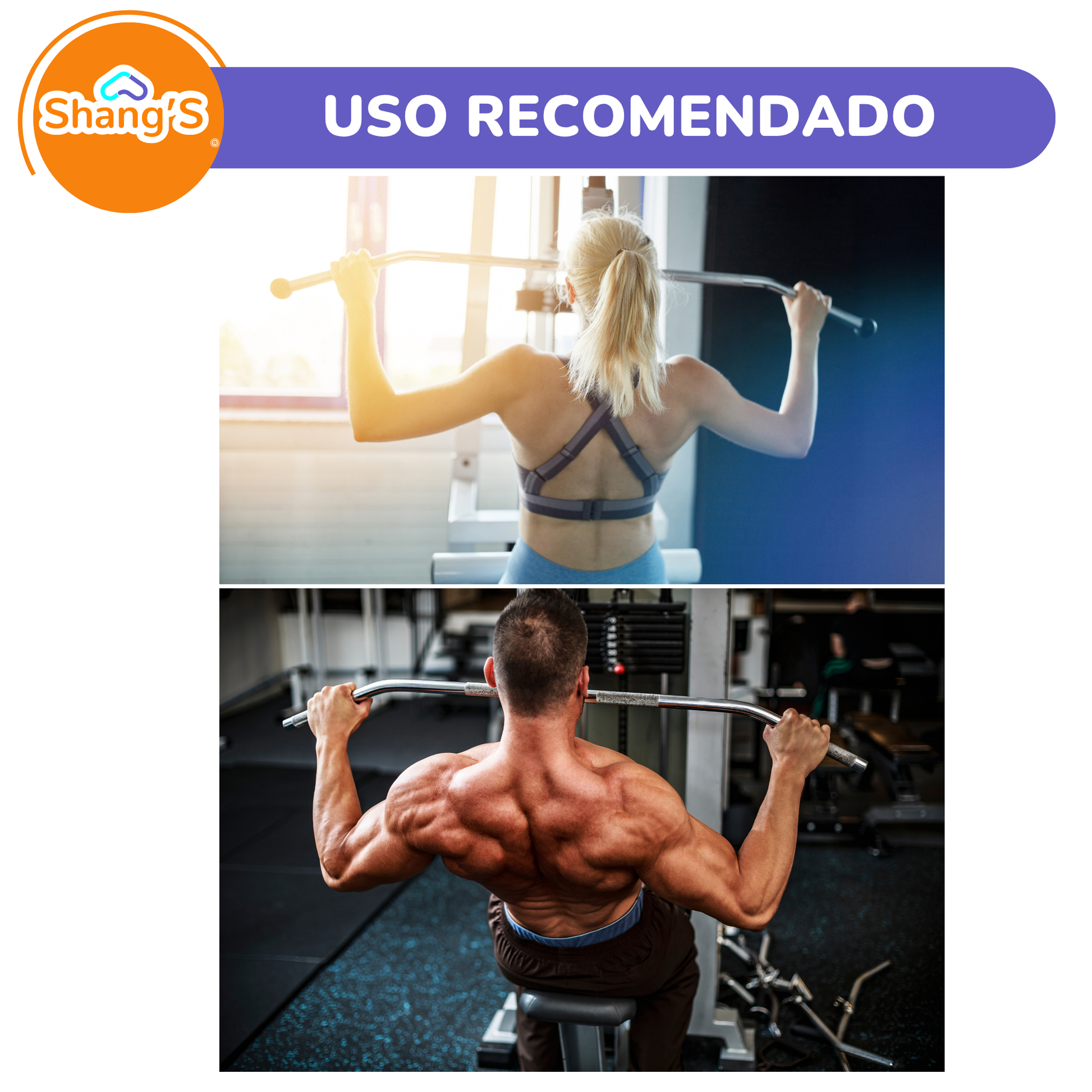 Agarre para polea barra ancha barra para jalon P447-4 Fitness Shang's