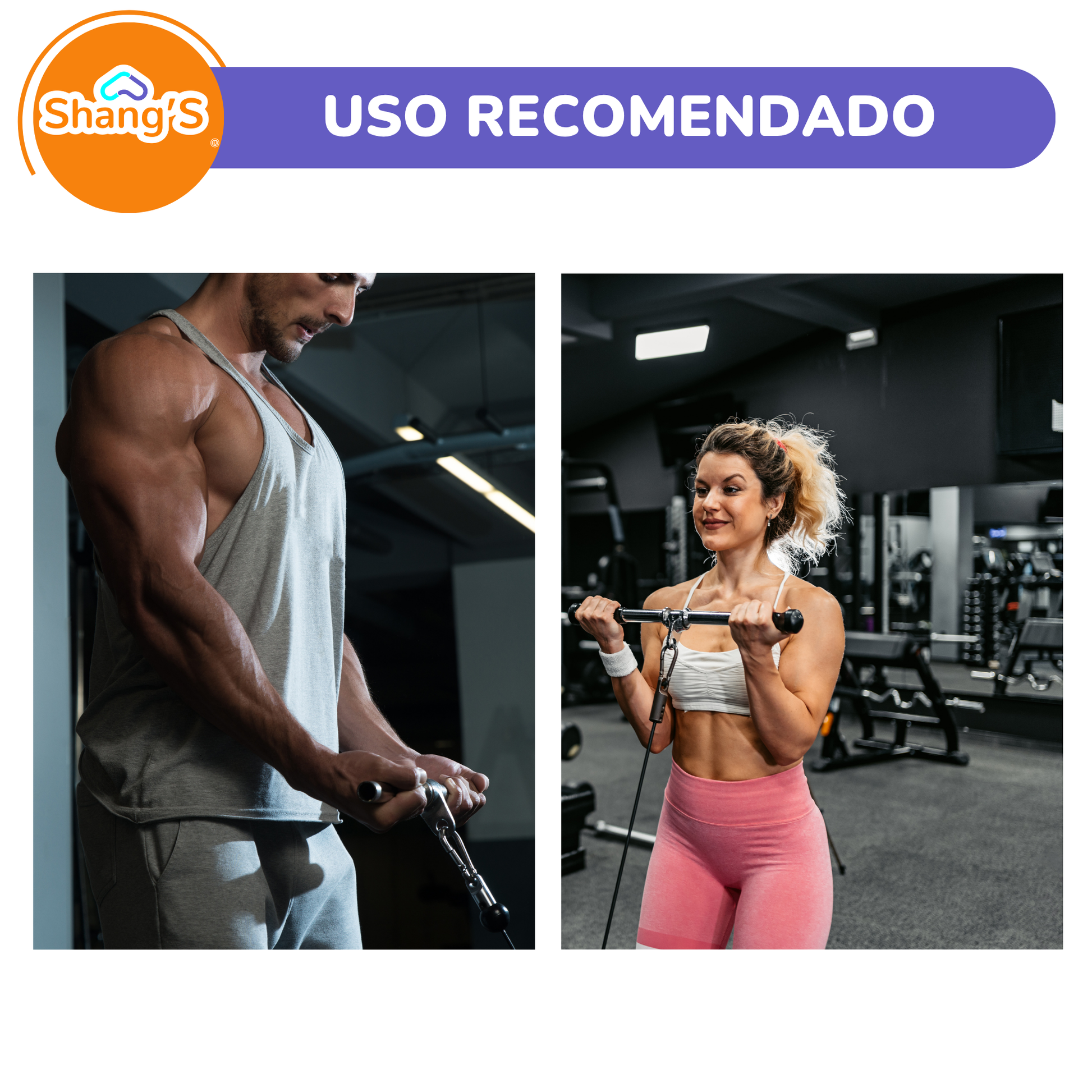 Agarre maneral para polea barra recta  P447-8 Fitness Shang's