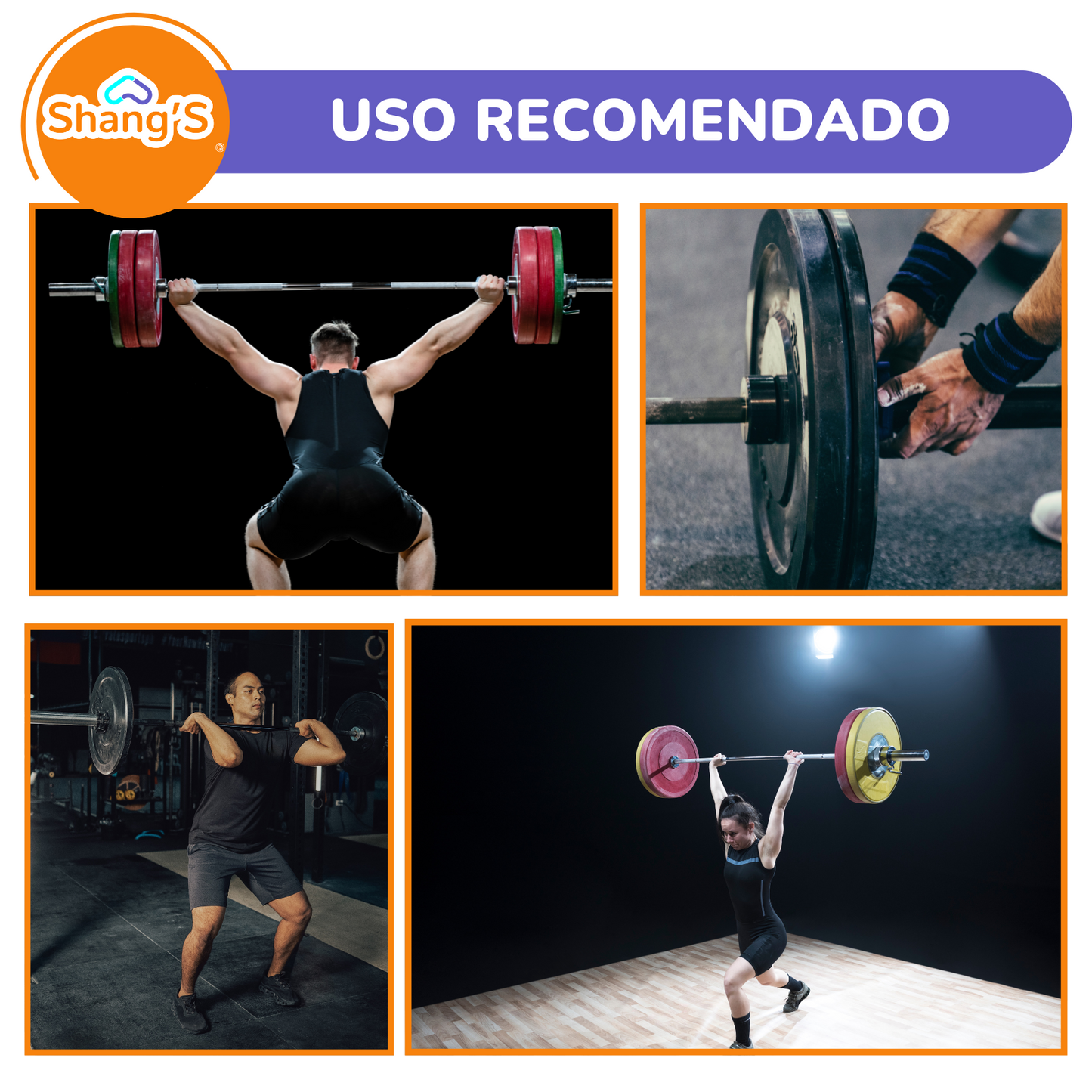 Barra Olímpica de 2.20 m | 20 kg | 700 lb - Para entrenamiento de Fuerza y Levantamiento (Copia) Shangs