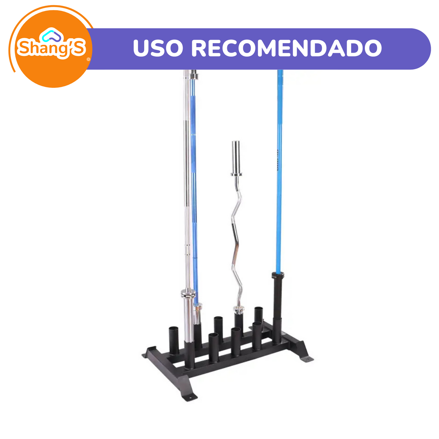 Soporte para Barras Olímpicas – Capacidad para 10 Barras Shang's