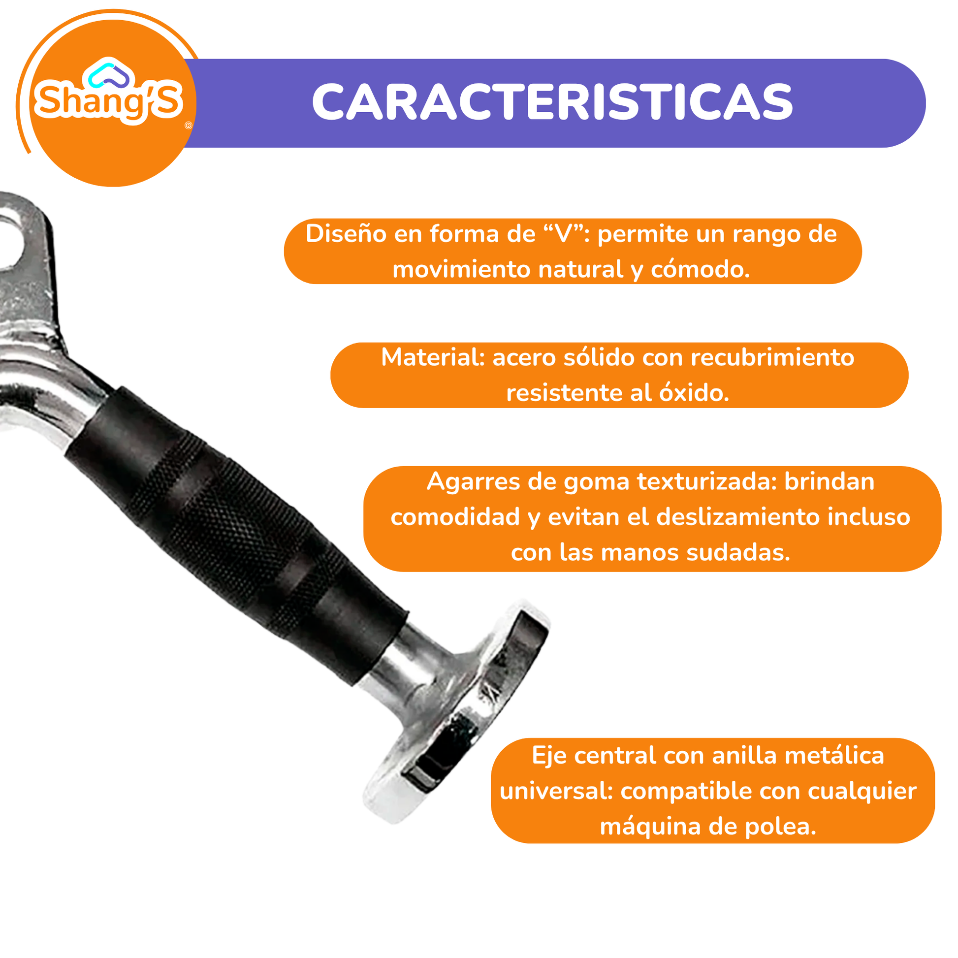 Agarre para polea triangulo cerrado P447-7 Fitness Shang's