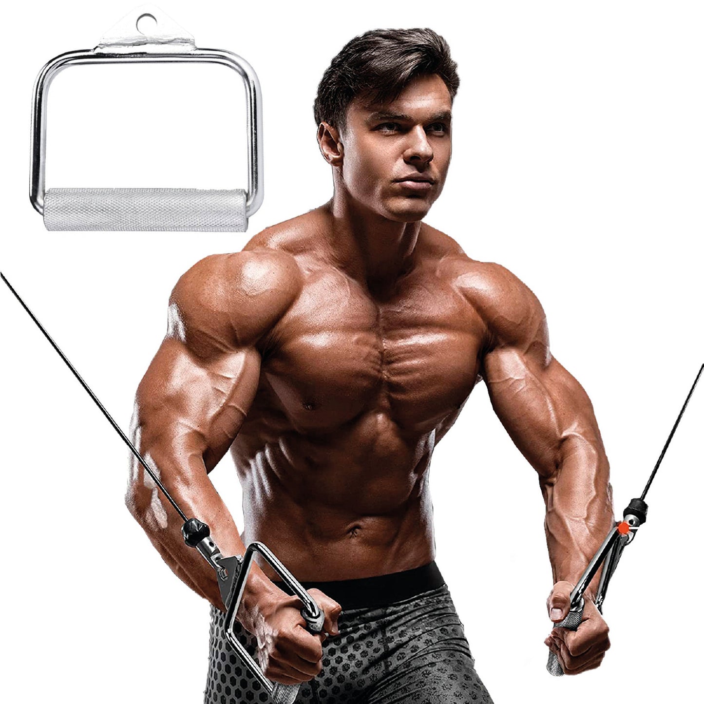 Agarre Maneral Para Polea En Forma De D P447-10 Fitness Shang's | Tienda Deportivashangs.mx