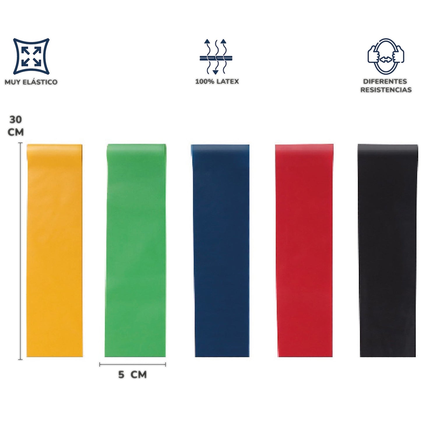Bandas Elásticas de Resistencia de Látex Shang's | Tienda Deportiva