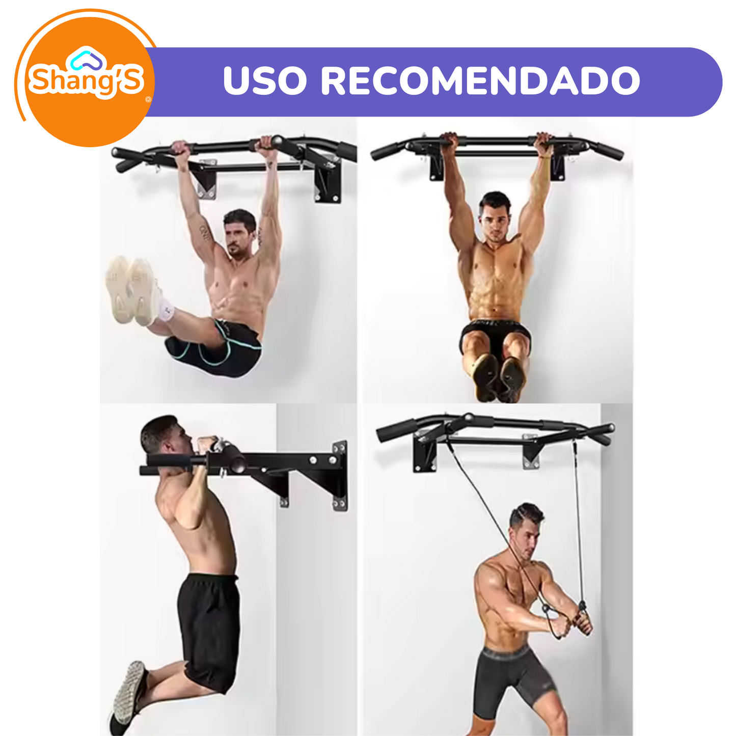 Barra de Dominadas Multifuncional para Pared Shang's