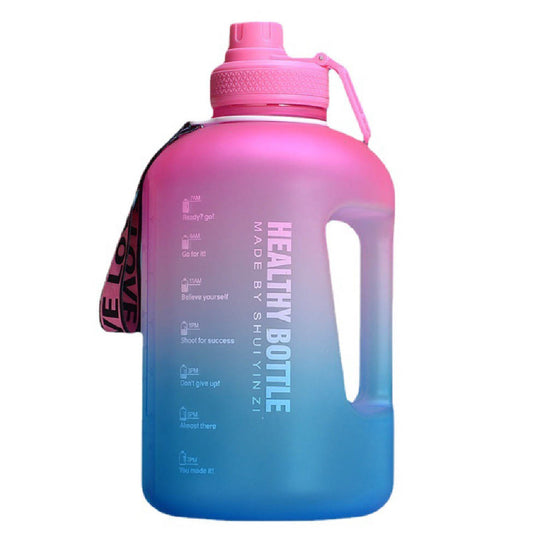 Botella de Agua Deportiva de 2.5 Litros con Popote y Marcador de Tiempo Motivacional Healthy Bottle Shang's | Tienda Deportivashangs.mx