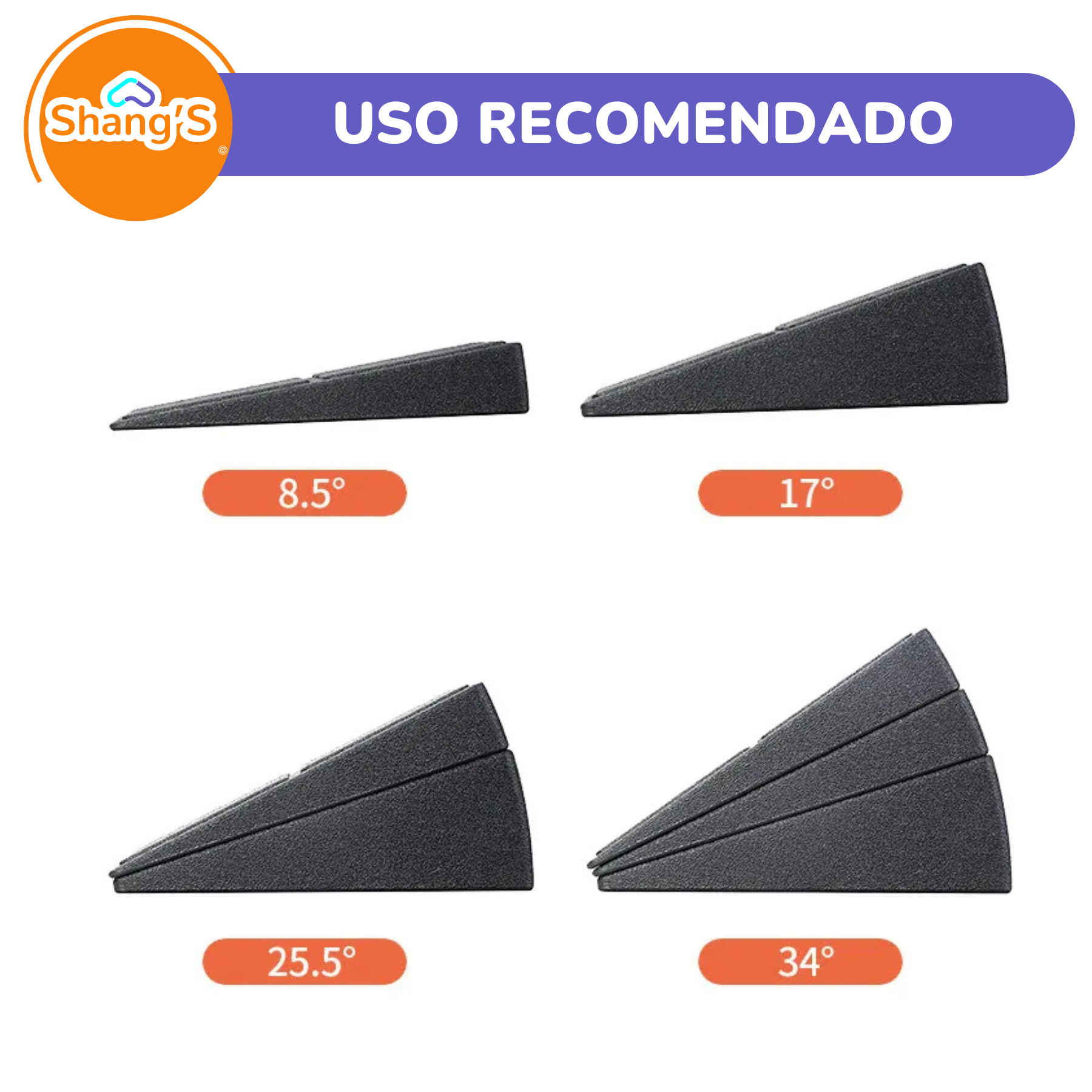 Cuñas para Estiramiento y Ejercicio – Set de 3 Niveles Ajustables Shang's