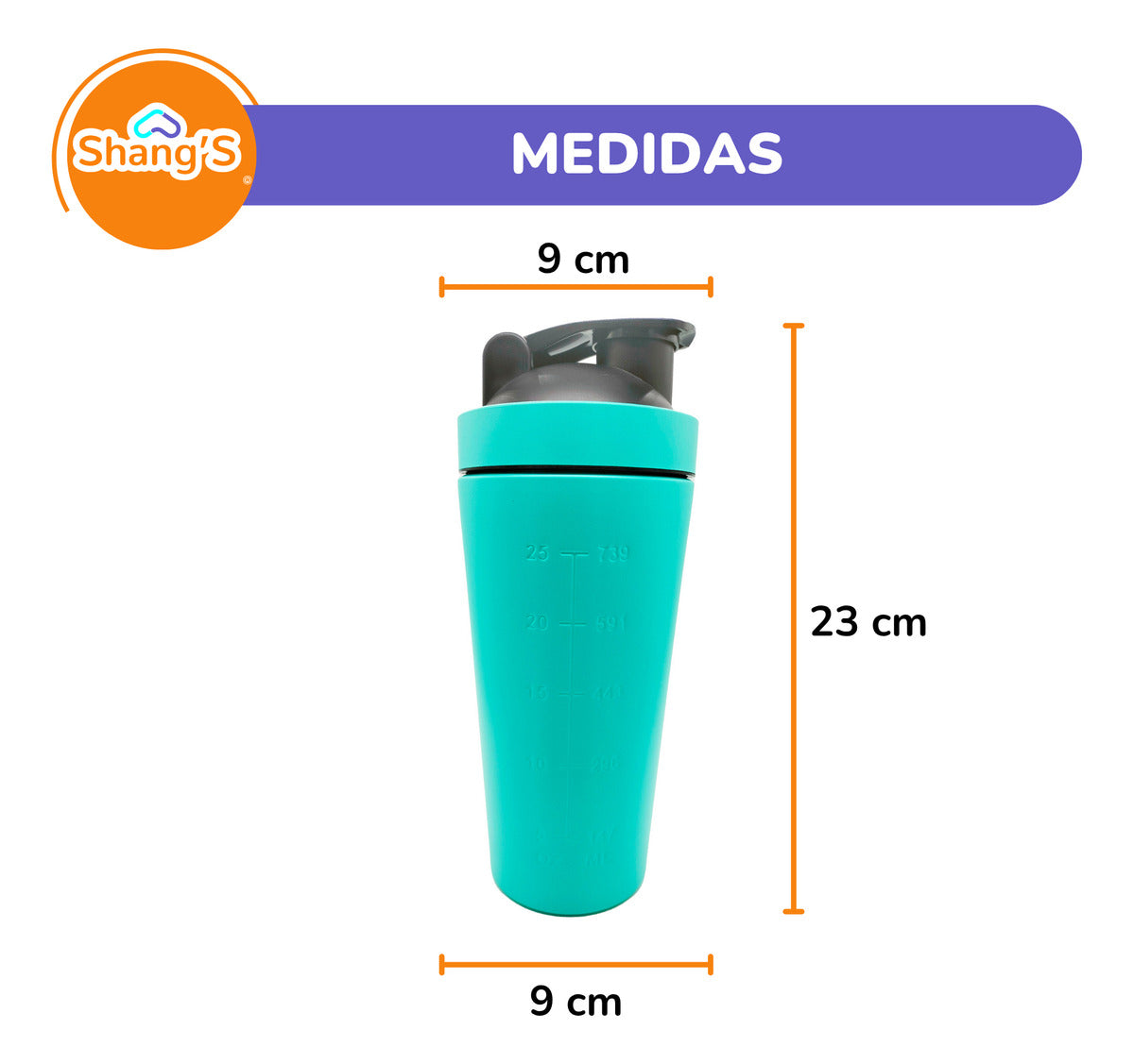 Shaker Para Proteina Vaso Mezclador De Proteina 750 Ml Shangs