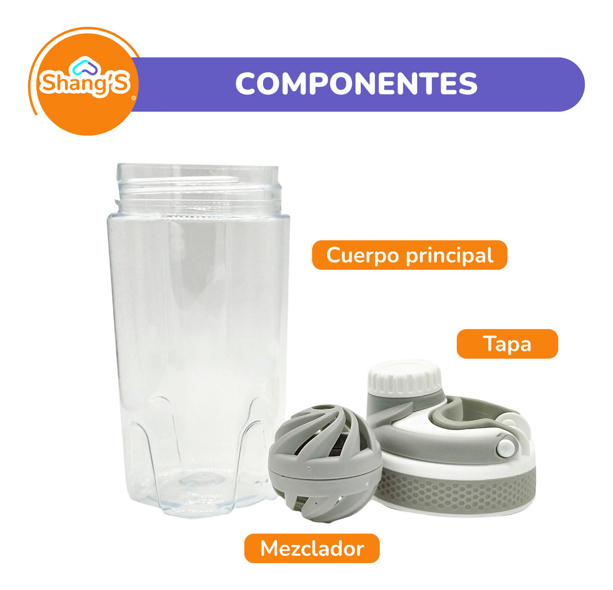 Shaker Para Proteina Con Mezclador 500 Ml Botella Gym Shangs