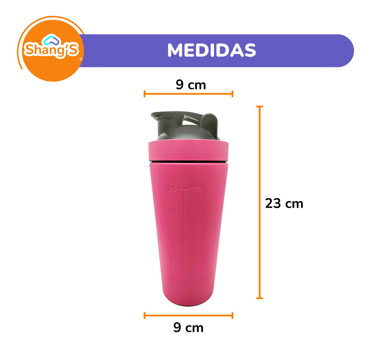 Shaker Para Proteina Vaso Mezclador De Proteina 750 Ml Shangs