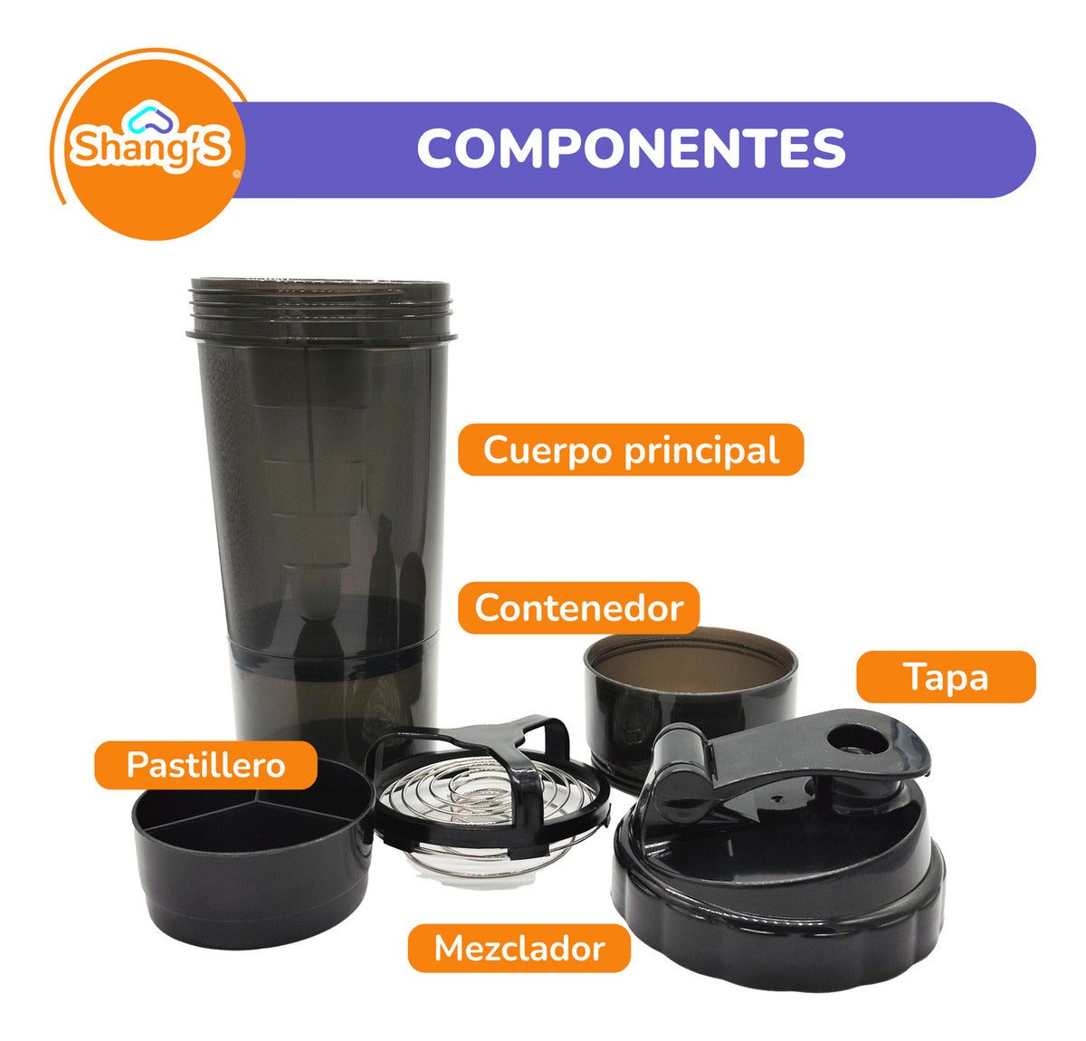 Shaker Para Proteina 500 Ml Vaso Mezclador Proteina Gym Shangs