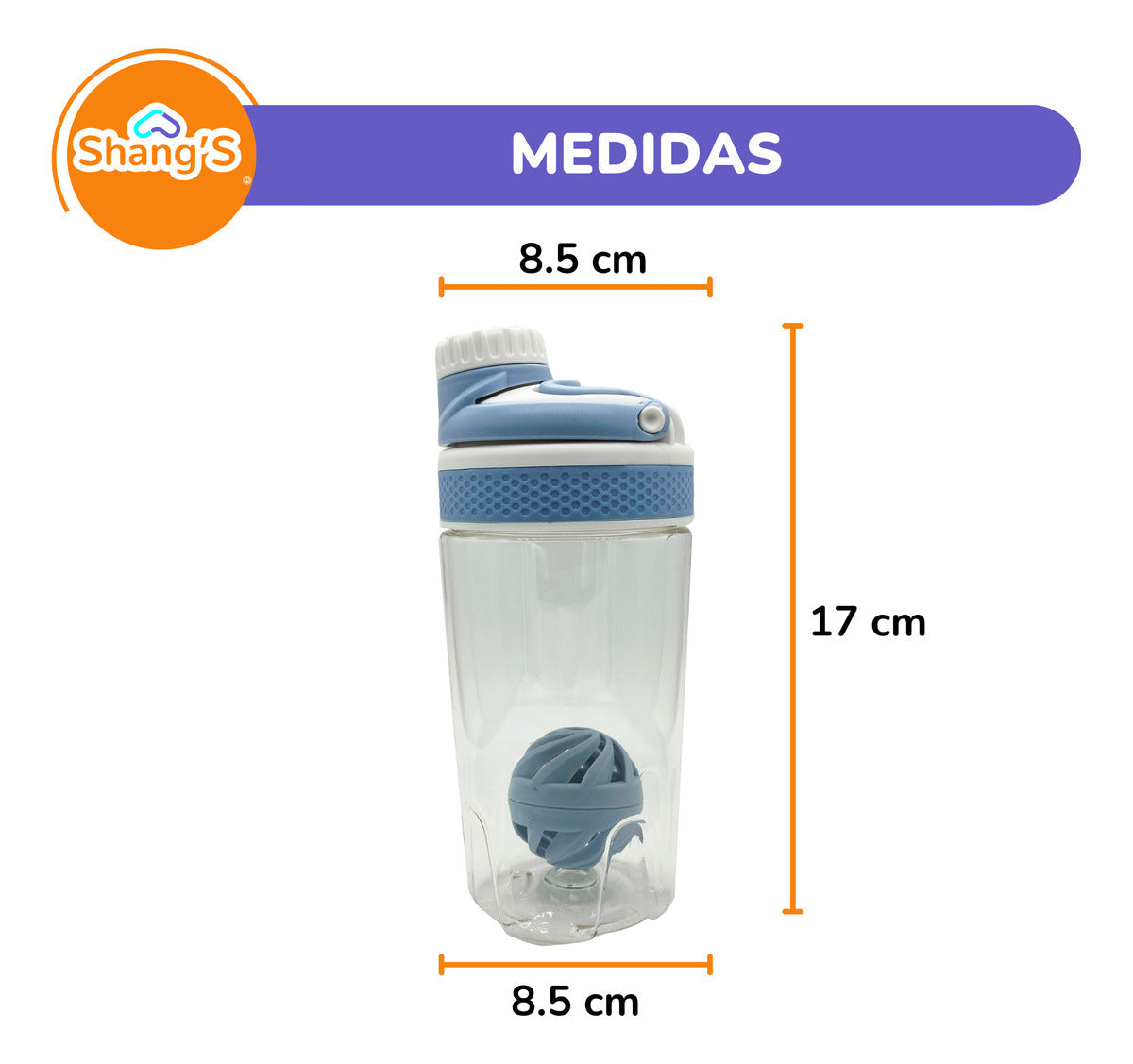 Shaker Para Proteina Con Mezclador 500 Ml Botella Gym Shangs