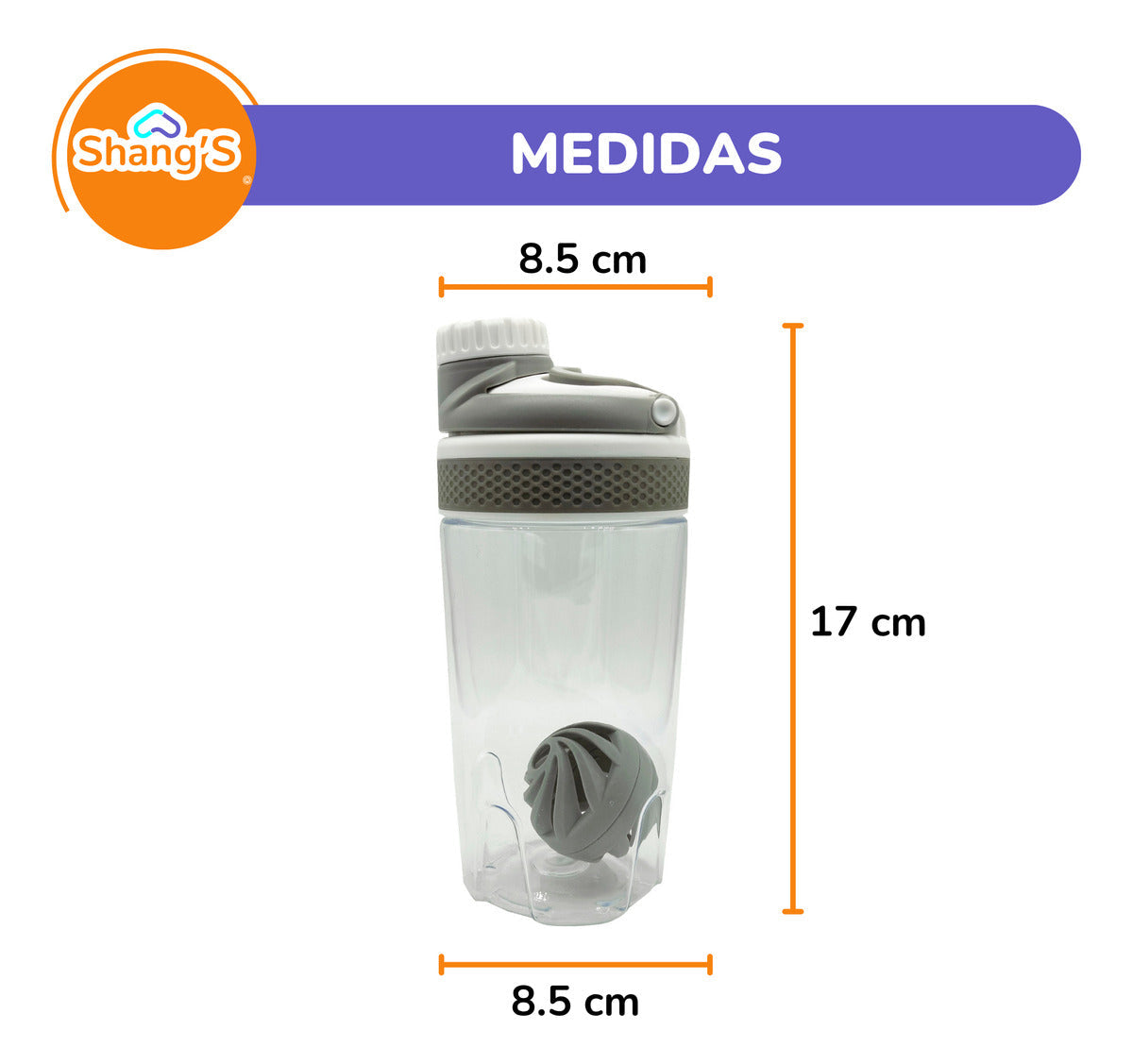 Shaker Para Proteina Con Mezclador 500 Ml Botella Gym Shangs