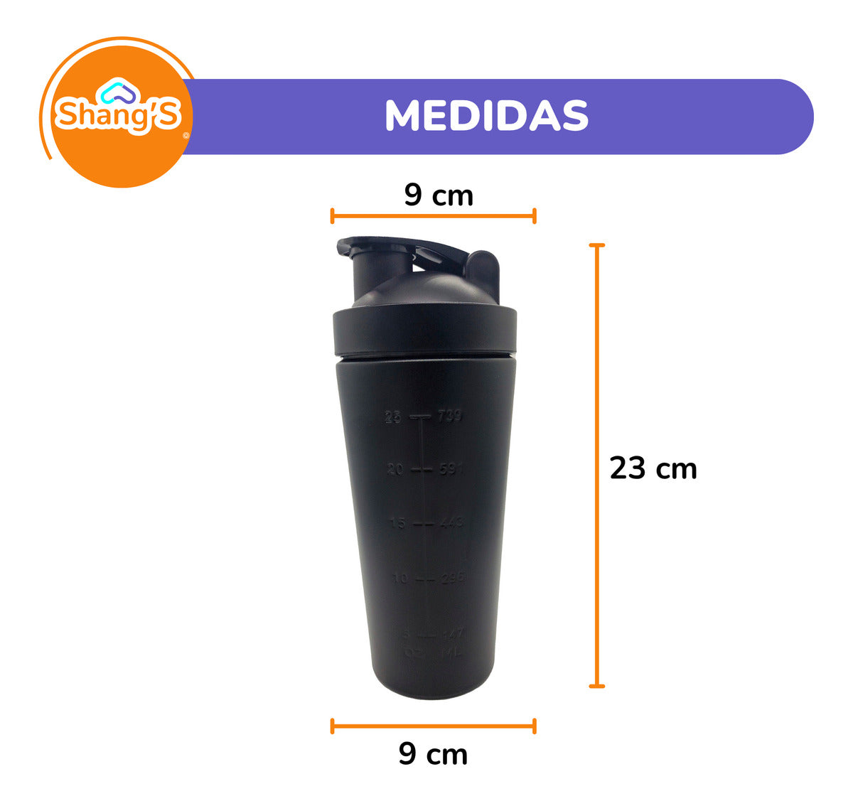 Shaker Para Proteina Vaso Mezclador De Proteina 750 Ml Shangs