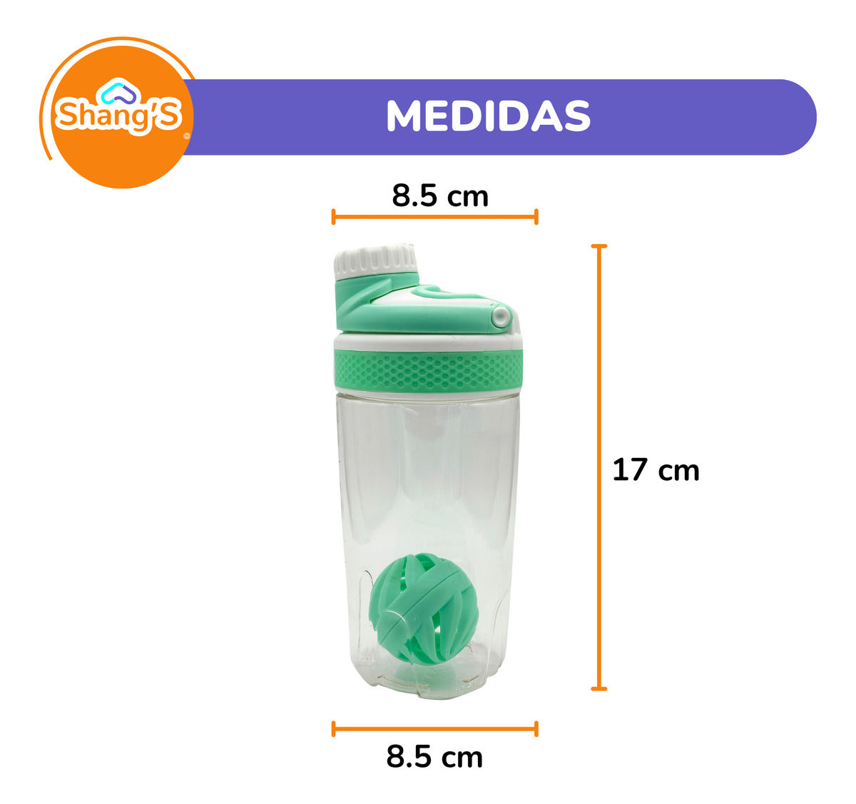 Shaker Para Proteina Con Mezclador 500 Ml Botella Gym Shangs