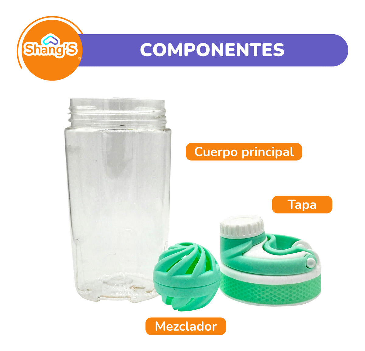 Shaker Para Proteina Con Mezclador 500 Ml Botella Gym Shangs