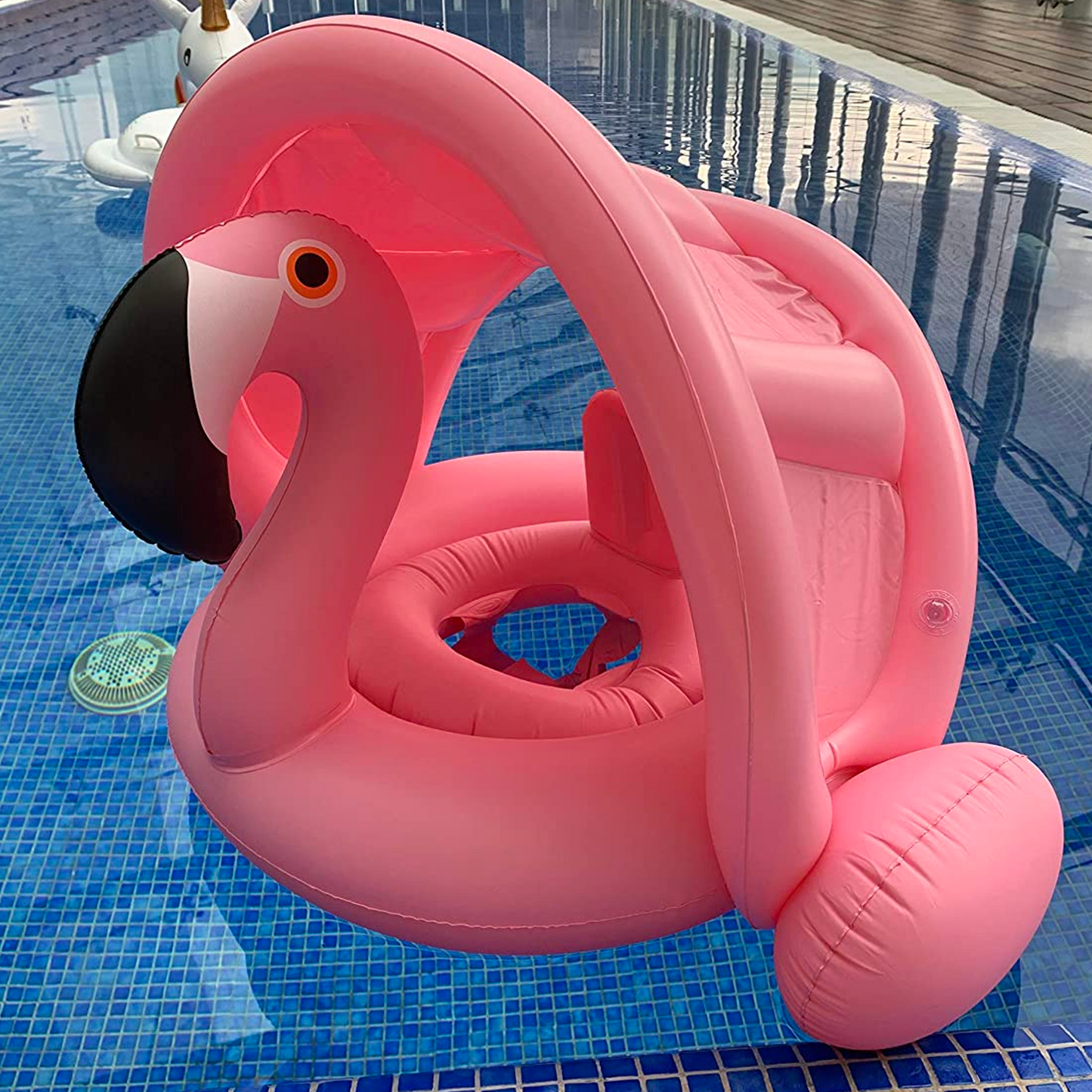 Flotador Inflable de Flamingo Baby Con Techo Shang's | Tienda Deportivashangs.mx