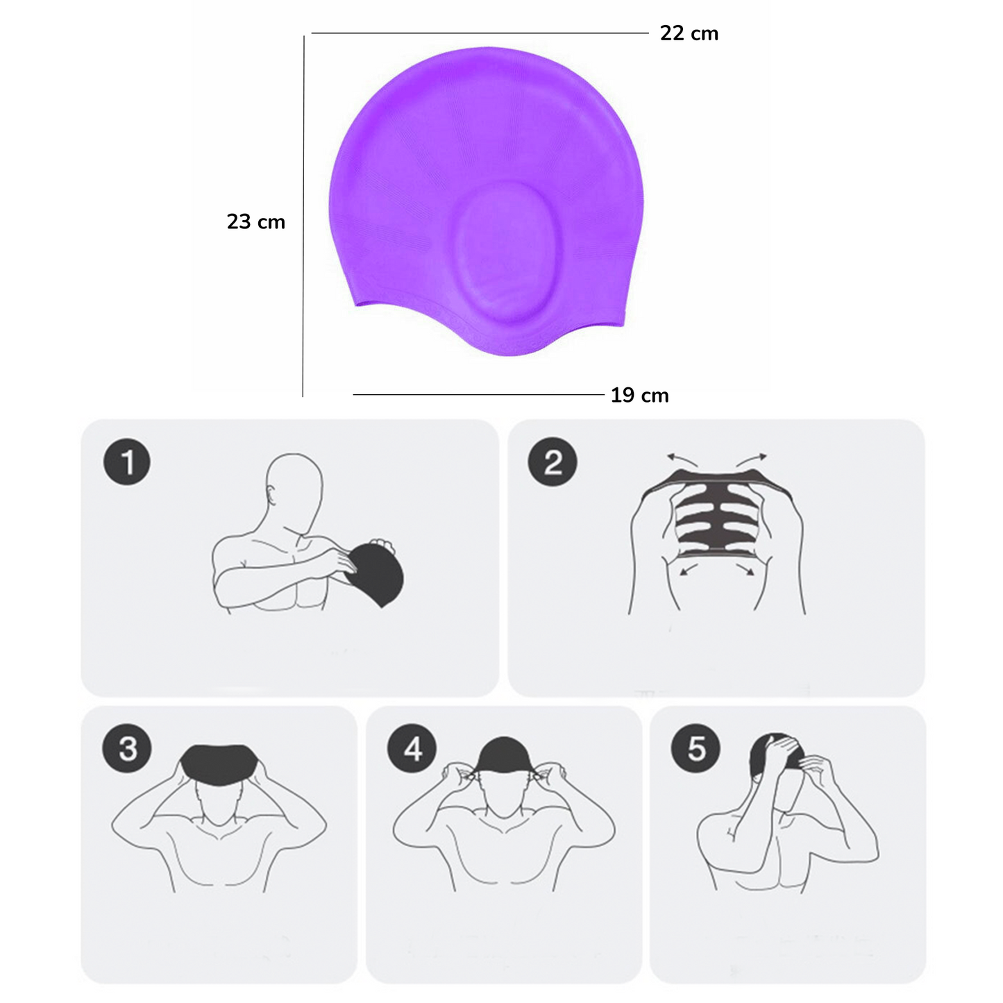 Gorra De Natación Cubre Oidos Para Adulto Shang's | Tienda Deportiva