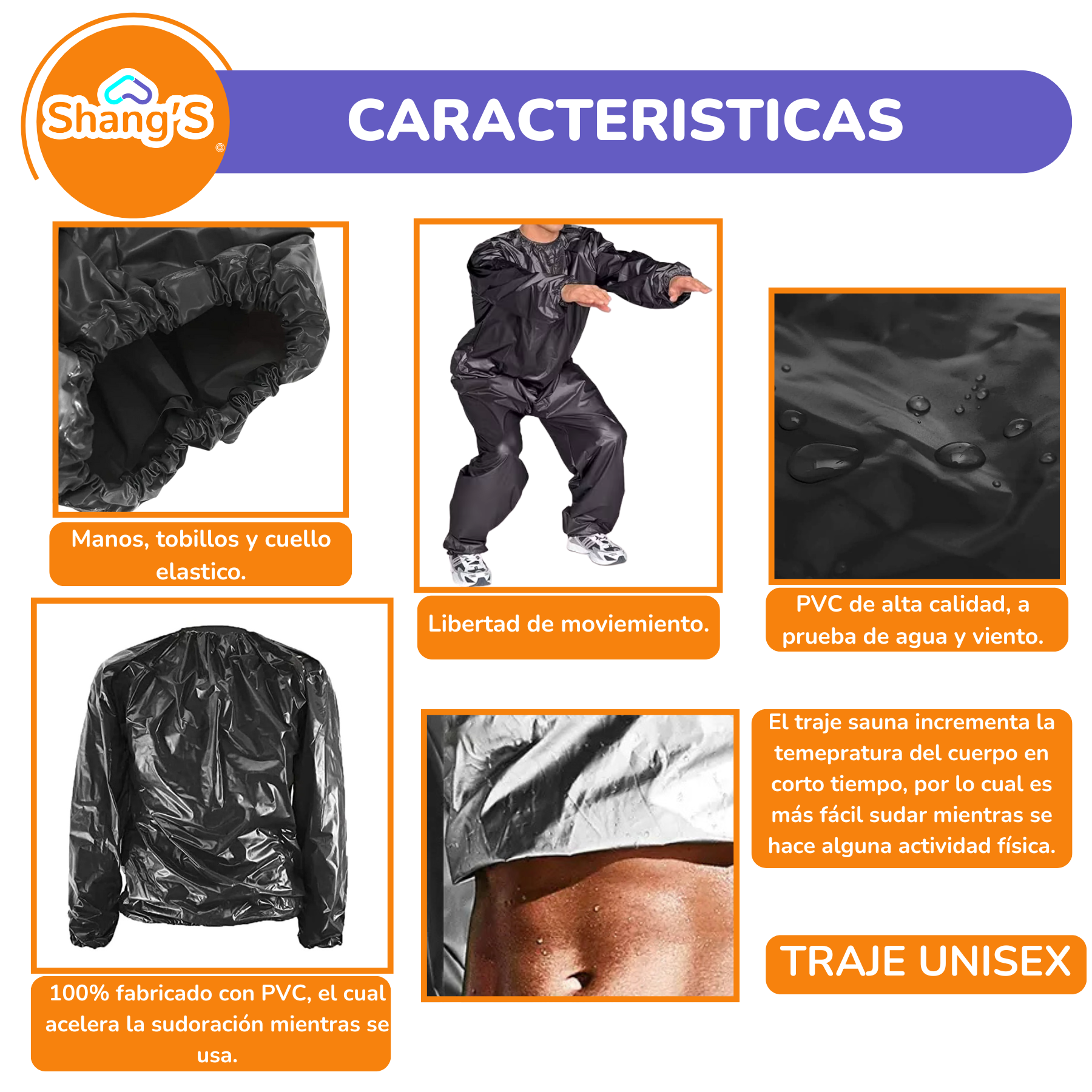 Traje Sauna para Sudar – Unisex Shangs