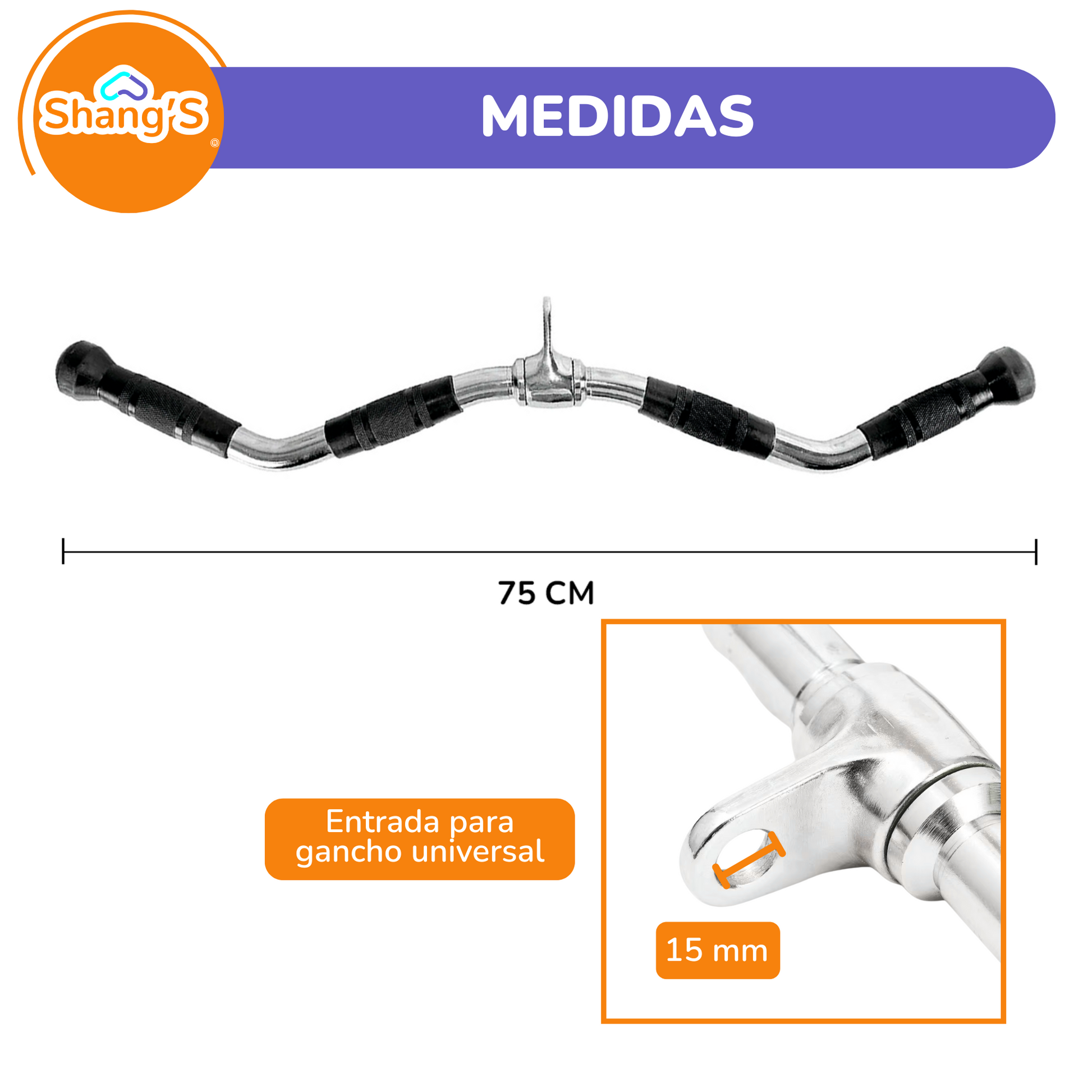Agarre Maneral De Polea Para Espalda P447-5 Fitness Shang's