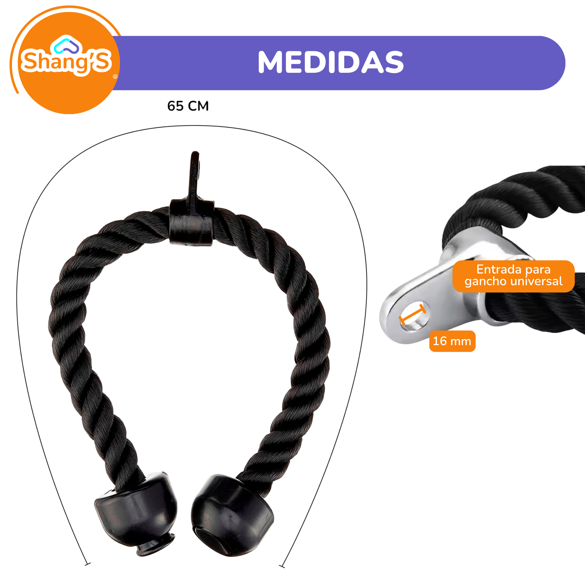 Cuerda Para Triceps  P447-14 Fitness Shang's