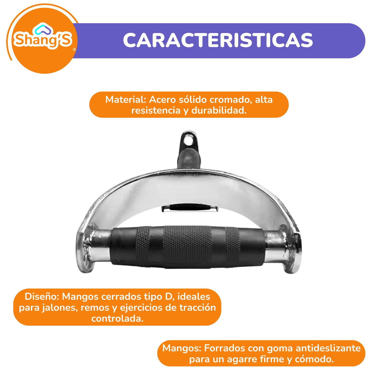Agarre Maneral De Polea Para Espalda De Agarre D P447-2 Fitness Shang's