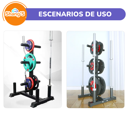 Rack para barras y discos olimpicos Shangs