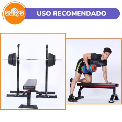 Banco Plano Reforzado Para Pesas Gym O Casa Shang's