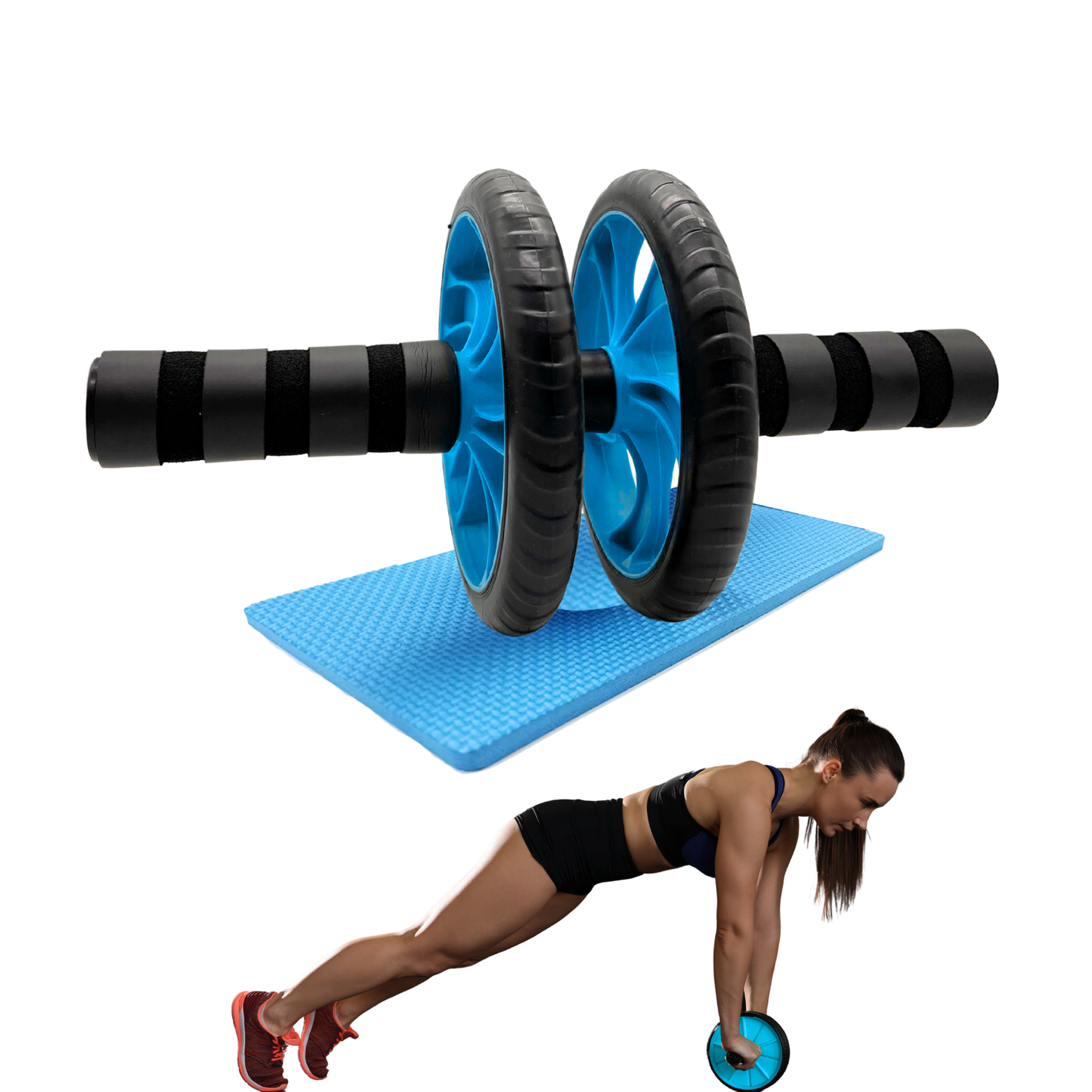 Rueda Abdominal Doble con Tapete Antideslizante Shang's