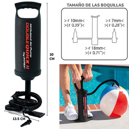 Bomba de Aire Mediana Manual Intex Color Negro Shang's | Tienda Deportivashangs.mx