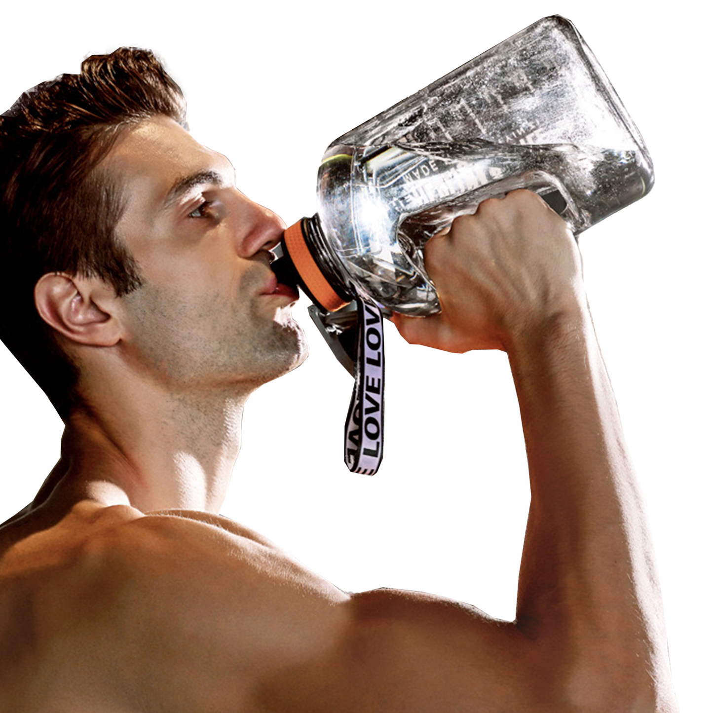 Botella de Agua Transparente Deportiva de 2.5 Litros con Popote y Marcador de Tiempo Motivacional Healthy Bottle Shang's | Tienda Deportivashangs.mx
