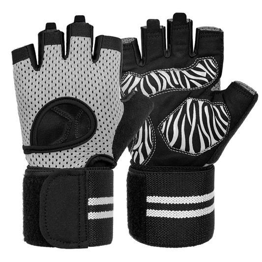 Par De Guantes Muñequera Zebra Para Gimnasio Fitness Shangs-Tienda Deportiva