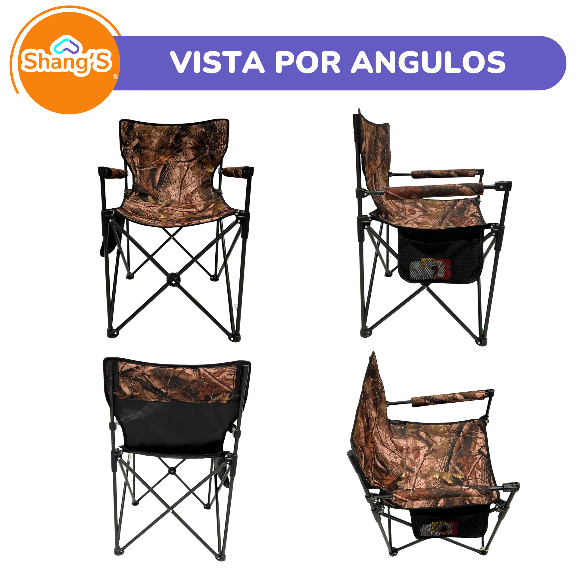 Silla de camping plegable reforzada Shang's