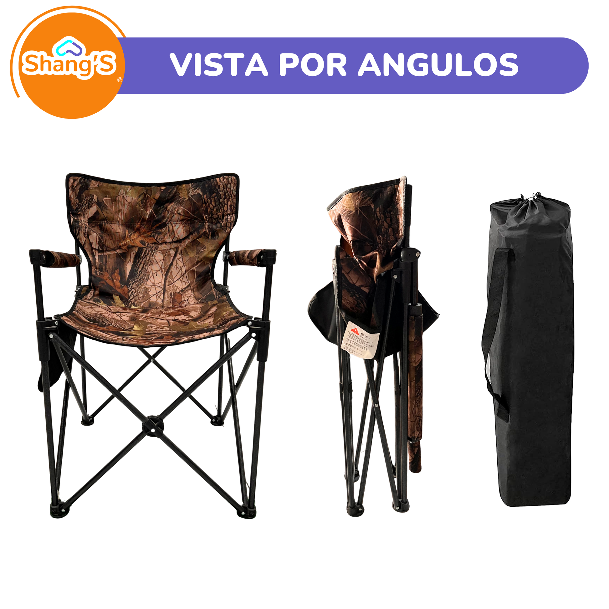 Silla de camping plegable reforzada Shang's