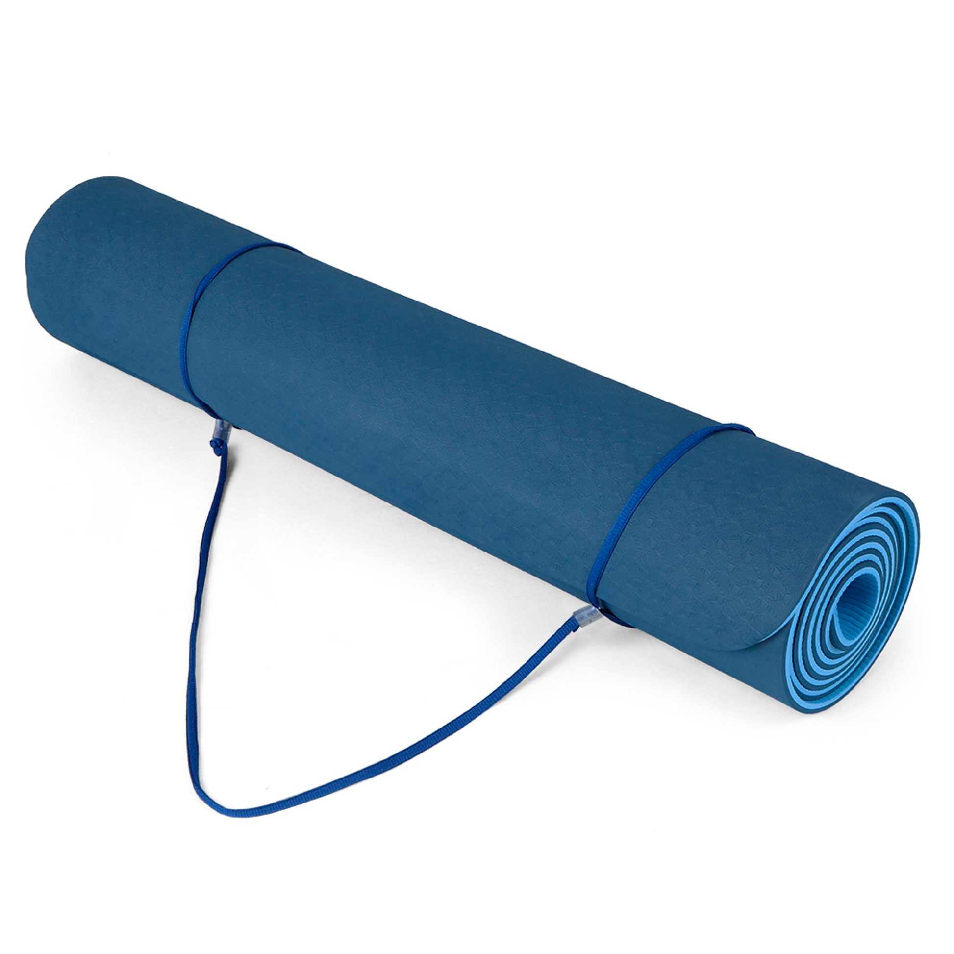  POWRX Tapete de yoga TPE con bolsa, tapete de ejercicio para  entrenamiento, tapete de yoga grande antideslizante para mujeres, 68 x 24  pulgadas, azul, 0.2 pulgadas de grosor : Deportes y