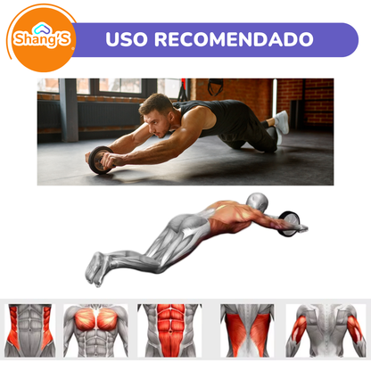 Rueda Abdominal Doble con Tapete Antideslizante Shang's