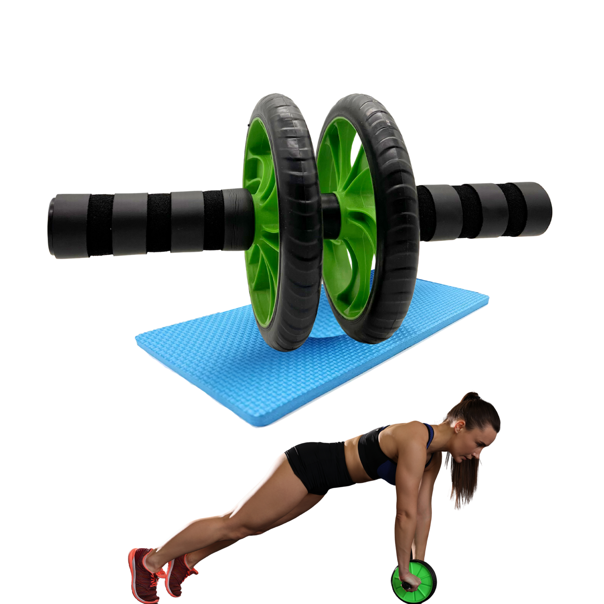 Rueda Abdominal Doble con Tapete Antideslizante Shang's